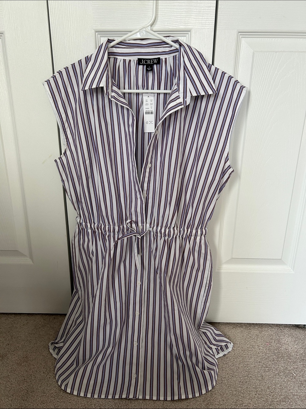 JCrew Striped Cotton Mini Dress Size 6 NWT
